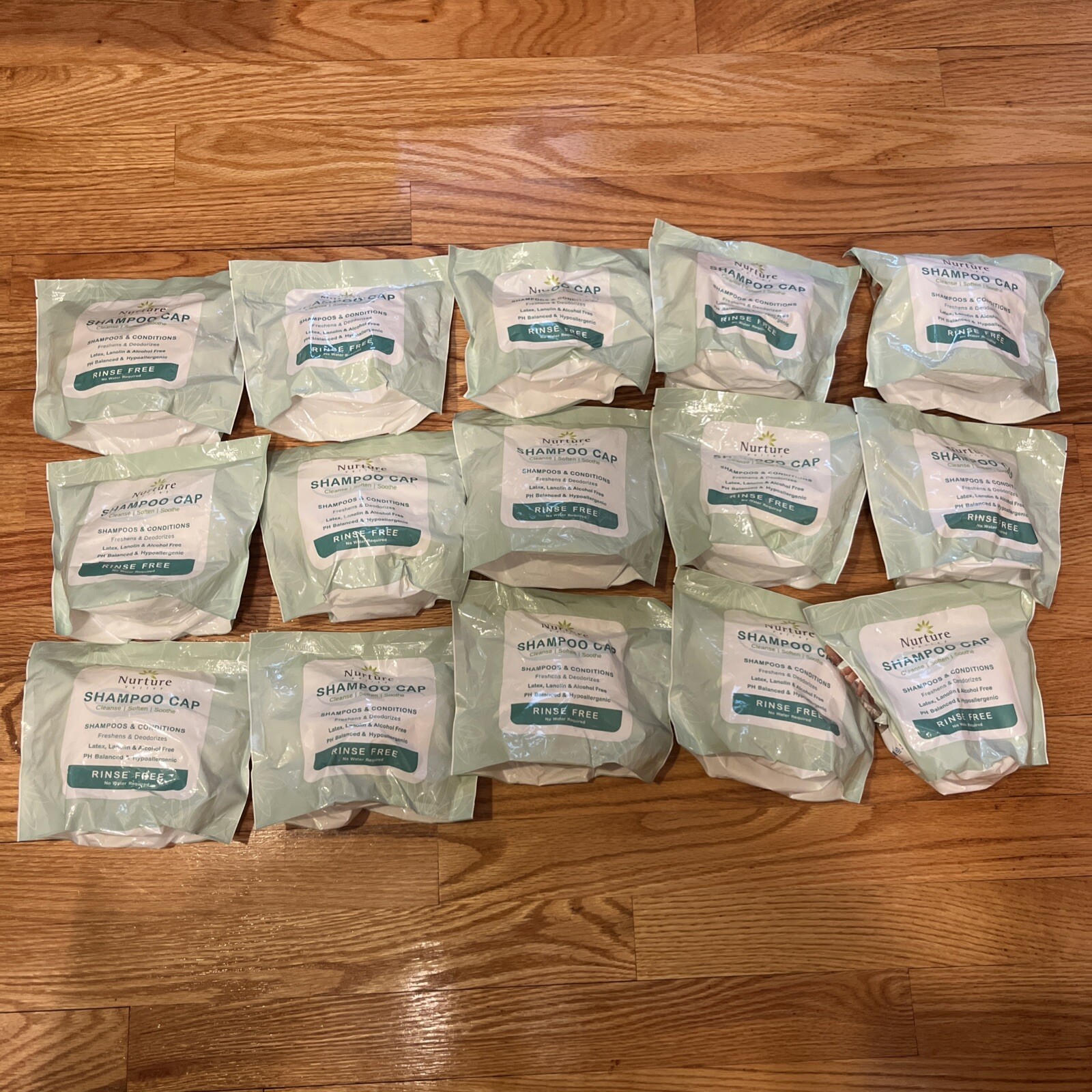 Lot of 15 Nurture Valley Shampoo Cap No Water Required Exp 03 – 2024 Brand New