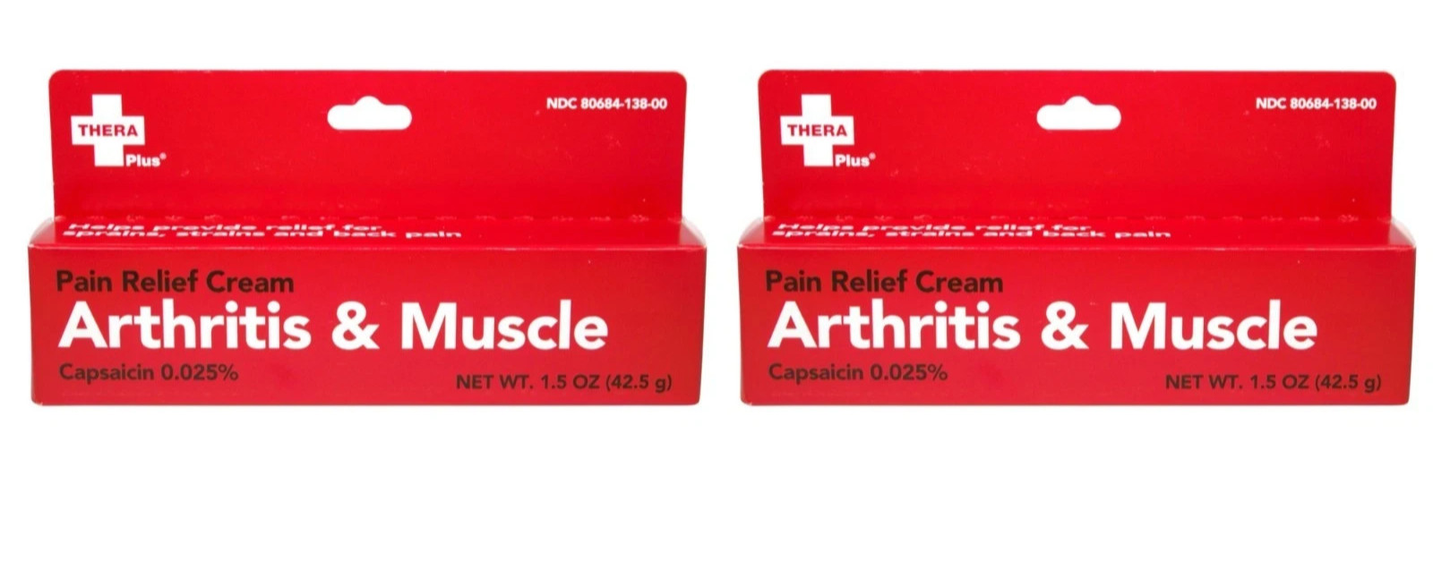 2X Thera Plus Extra Strength Arthritis Muscle Pain Relief Cream 0.025% Capsaicin