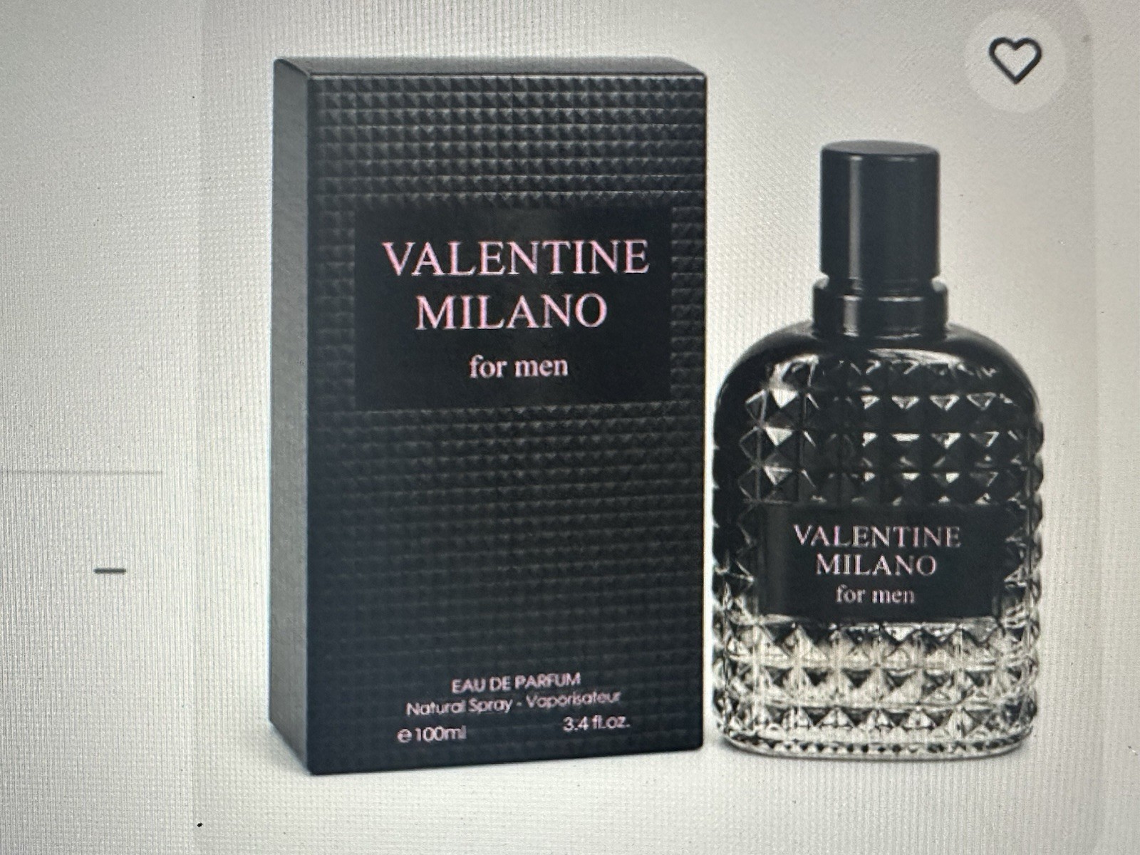 Valentine Milano for Men Eau De Parfum Natural Spray Men’s Cologne 3.4 Fl. Oz