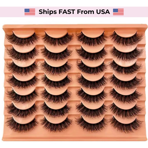 14 Pairs False Eyelashes Mink Natural 3D Soft Black Makeup Lashes Ships USA