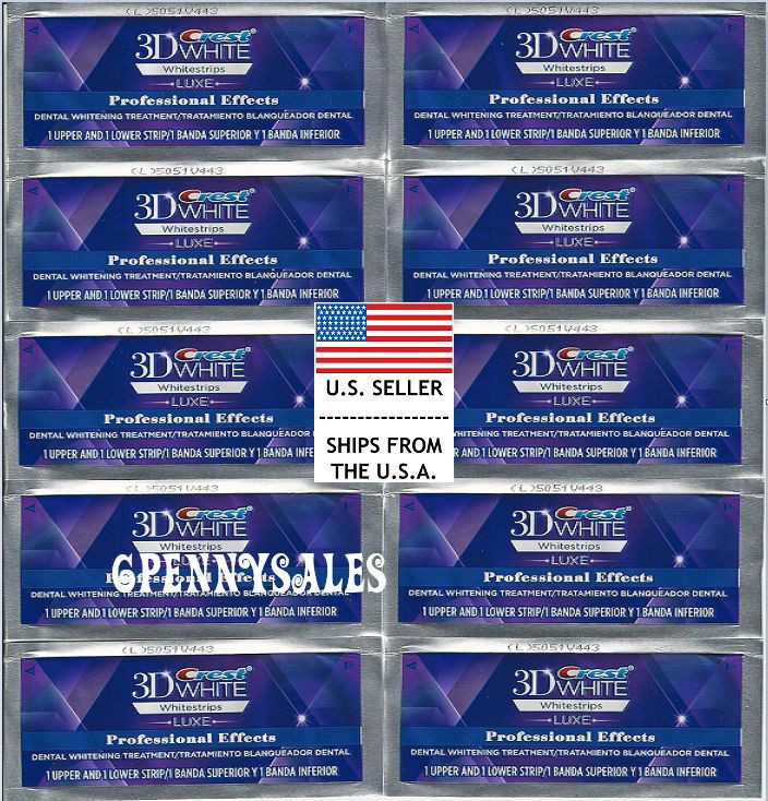 CREST Whitestrips 3D White LUXE Professional Effects 10 Pouches / 20 Strips NEW