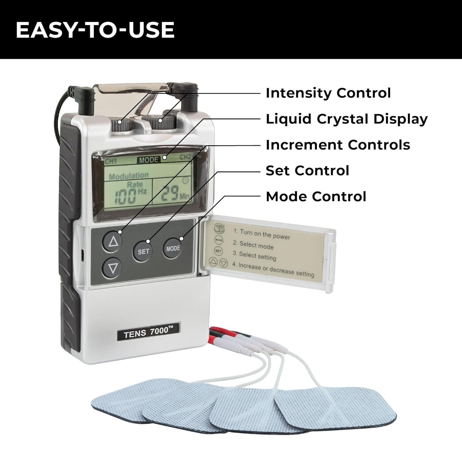 TENS 7000 Digital TENS Unit, Muscle Stimulator Machine for Pain Relief