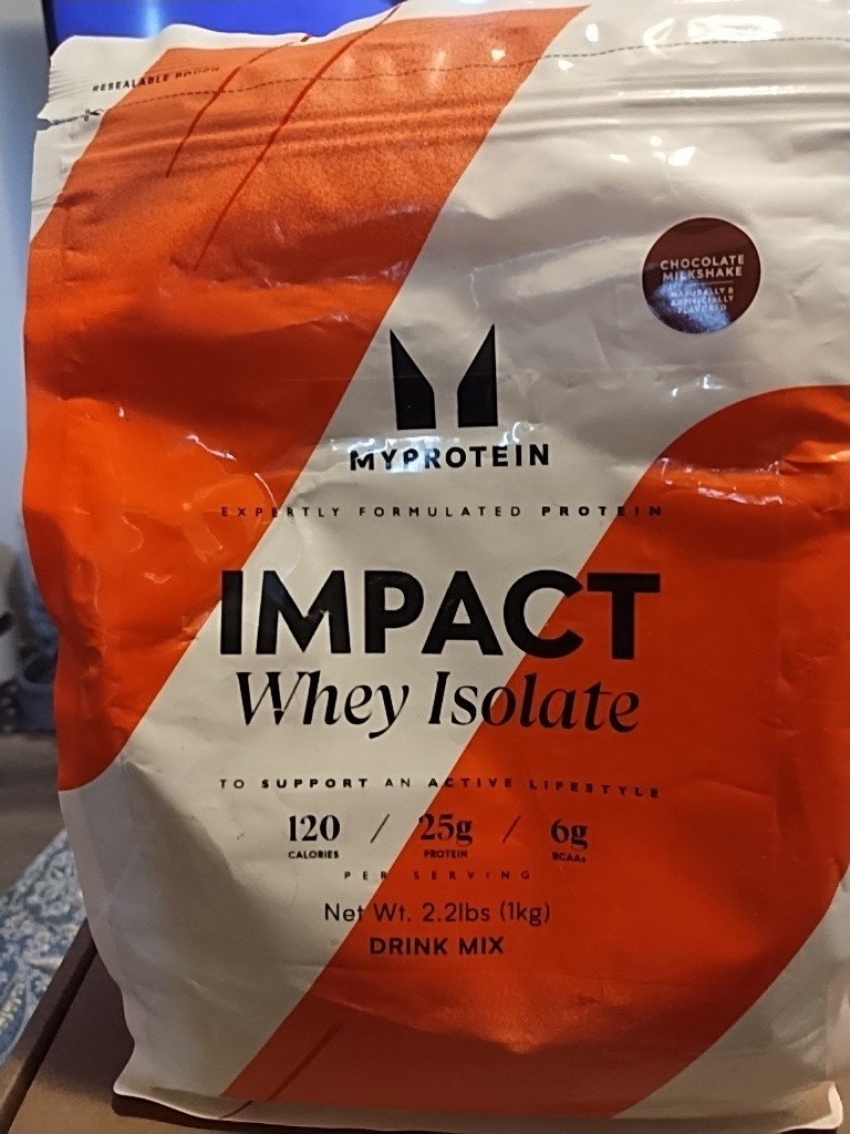 MyProtein Impact Whey Isolate 2.2 Lbs Chocolate Milkshake Exp 2/2027 New 120 Cal