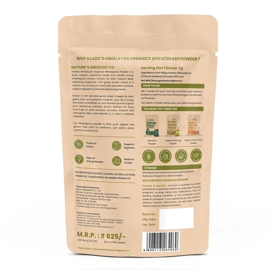 Wheatgrass Powder 100G | Ayurvedic Support For Natural Detox | Immunity Booster