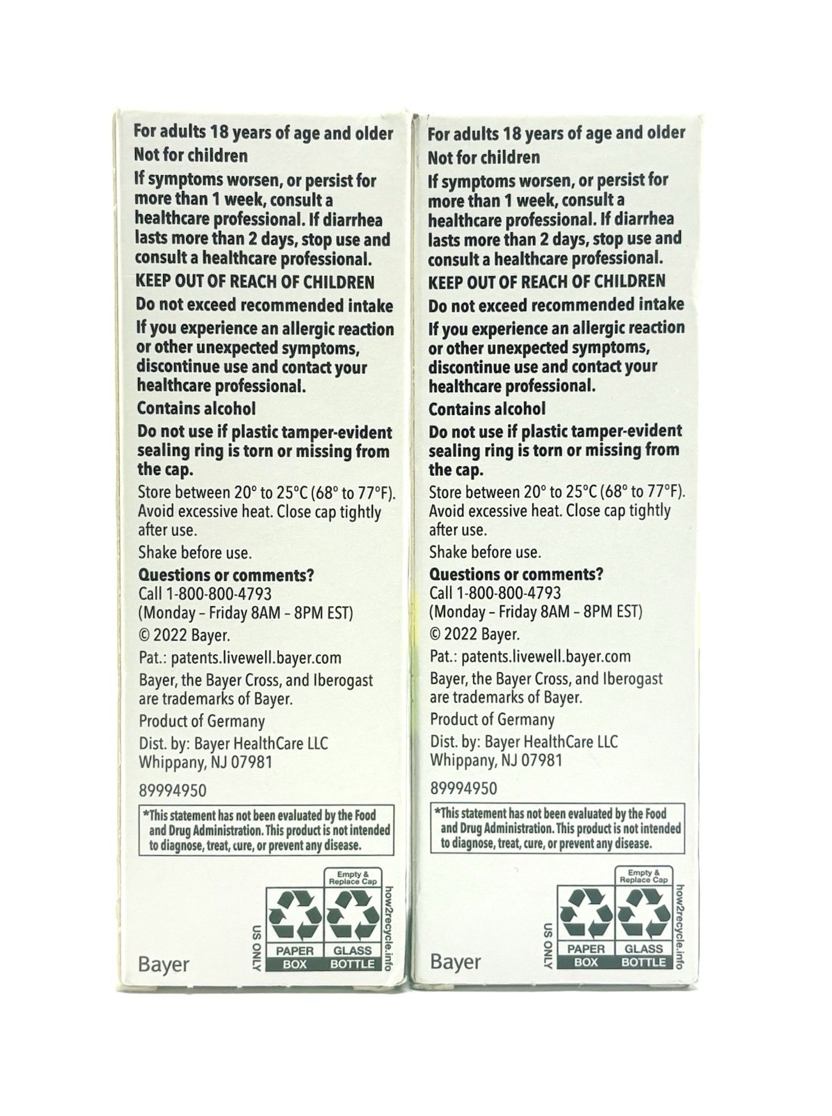 (2) Iberogast Dual Action Digestive Relief 1.69 oz LIQUID DROPS EXP 08/2026