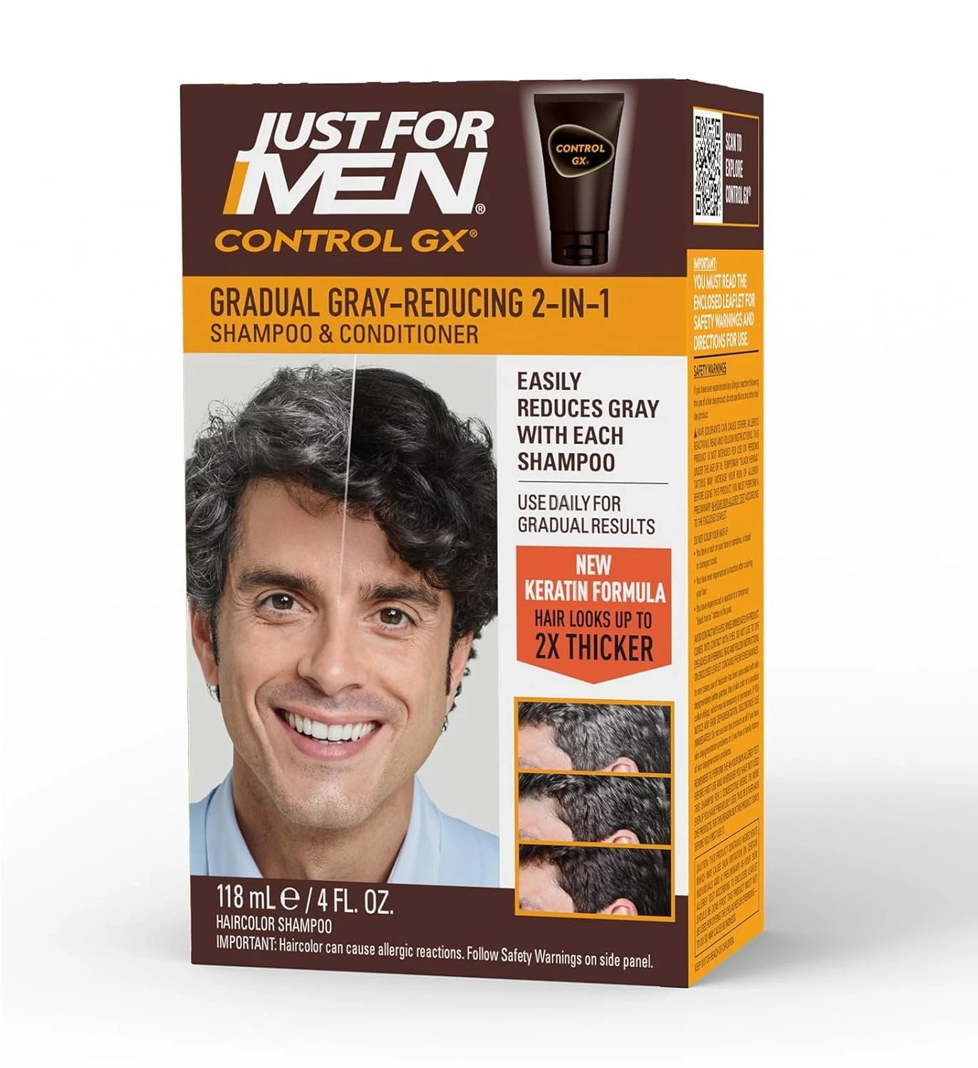 Just For Men Control GX Grey Reducing 2 in 1 Shampoo and Conditioner Gradually C