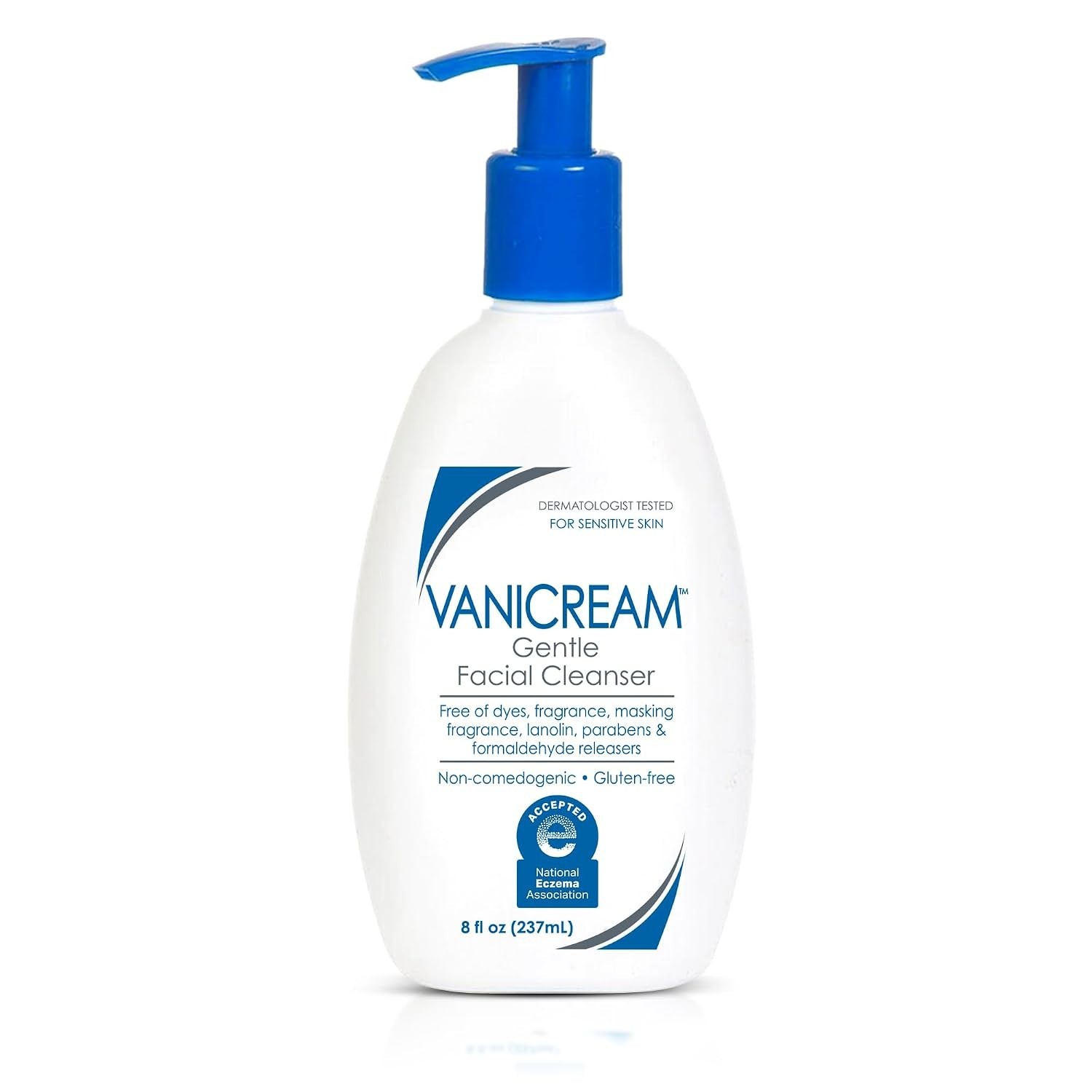 VaniCream Gentle Facial Cleanser, For Sensitive Skin Fragrance Free 8 oz Pump