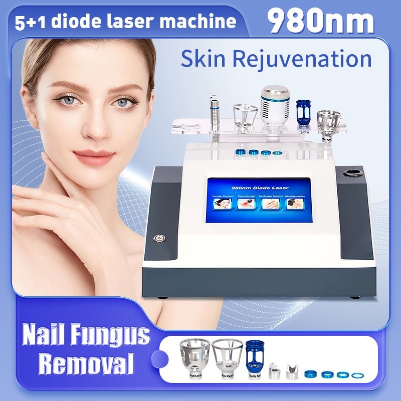 5in1 980nm Diode Laser Vascular Removal Machine Spider Vein Nail Fungus Removal