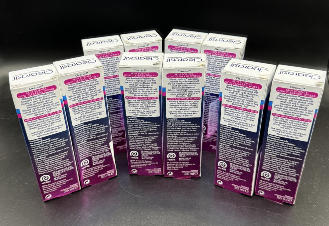 10x – Clearasil Rapid Action Clarifying Cream 4-hr Reduce Spots Blemishes 25ml