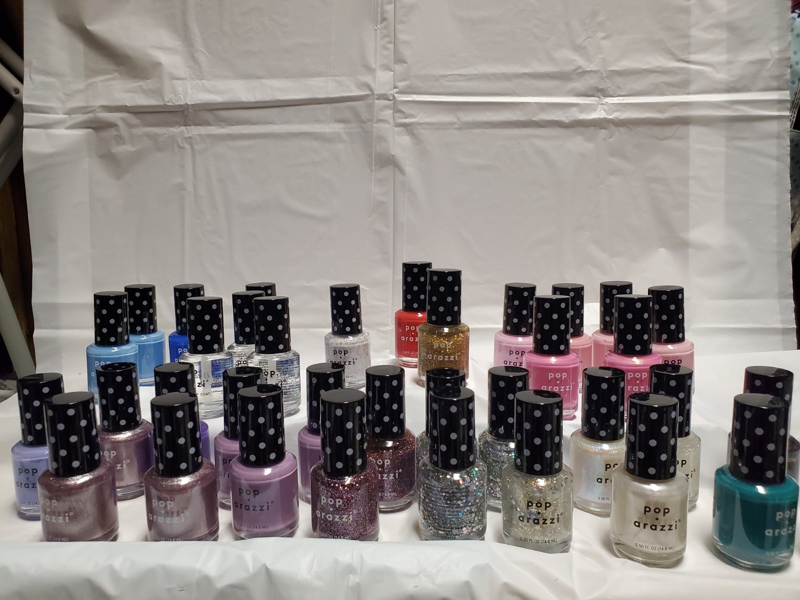 16 Pop-arazzi Glitter Nail Polish Lot, Multicolor Assorted Colors, 0.50 fl oz