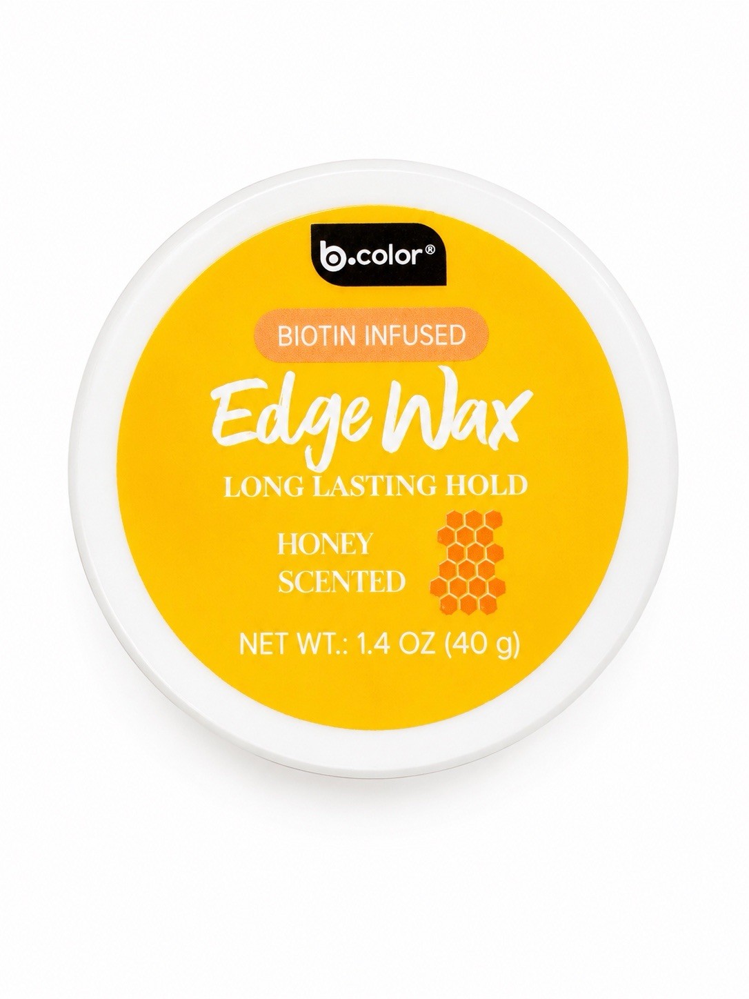 b.color Biotin Infused Edge Control Hair Wax, Long Lasting Hold, Honey 1.4oz