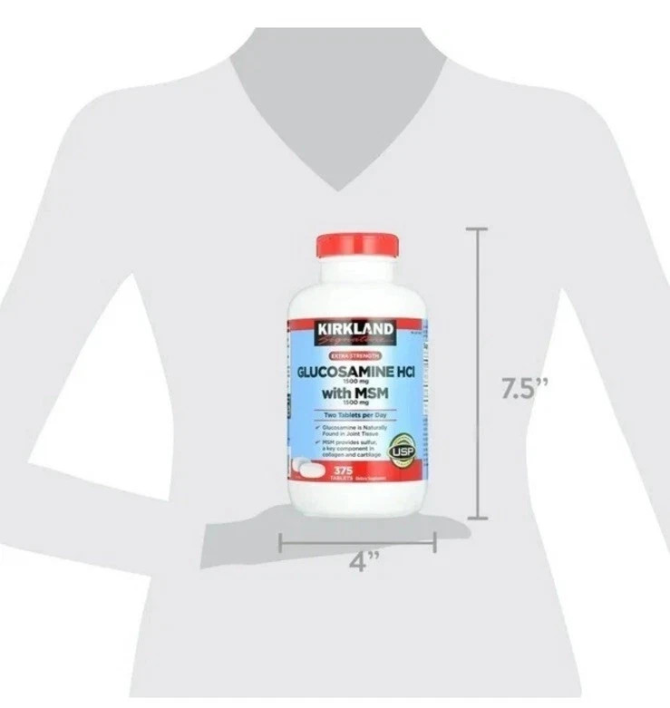 Kirkland Signaturee Extra Strength Glucosamine HCI 1500mg with MSM 375 Tablets