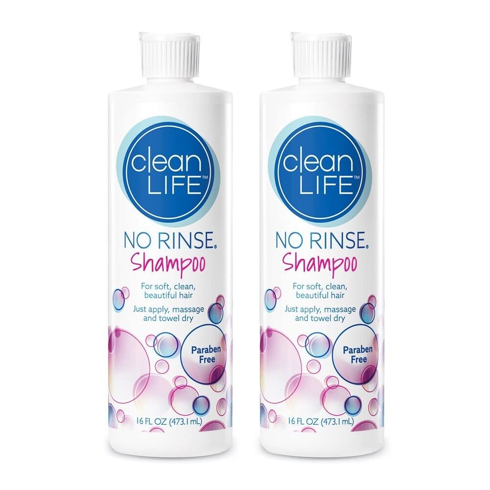 No-Rinse Shampoo, 16 fl oz – 2 Pack, Clean and Odor-Free, Rinse-Free Formula