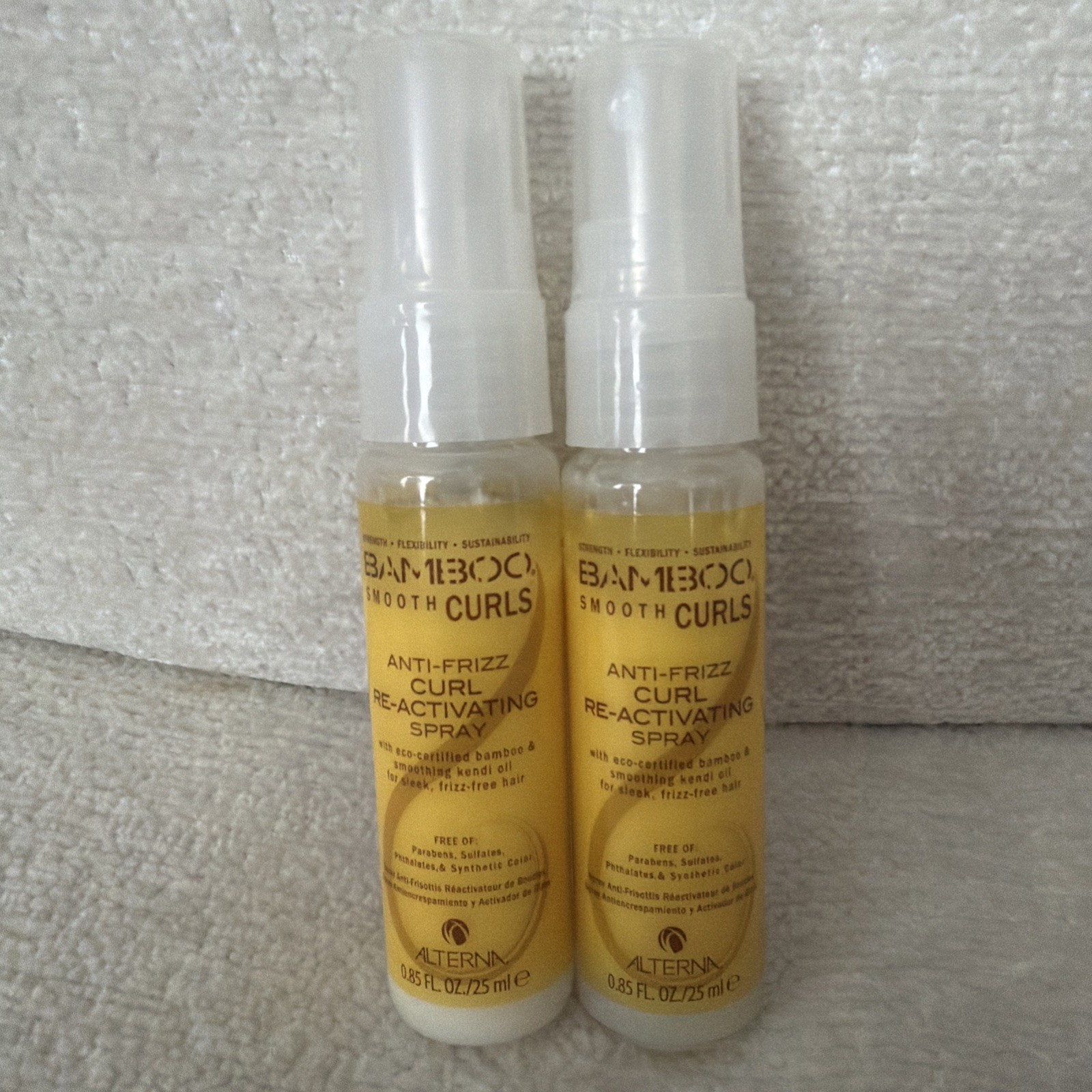 Alterna Bamboo Smooth Curl Anti Frizz Re-Activating Spray 0.85 fl oz, Set Of 2