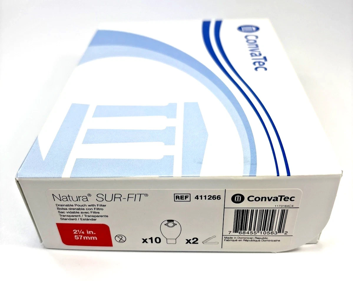 10 ConvaTec 411266 Natura® SUR-FIT® 2-Piece Drainable Pouch 2¼” Exp 2027-28