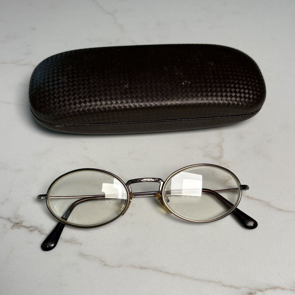 Giorgio Armani Oval Silver Metal Eyeglasses Frames Unisex Adults Solid