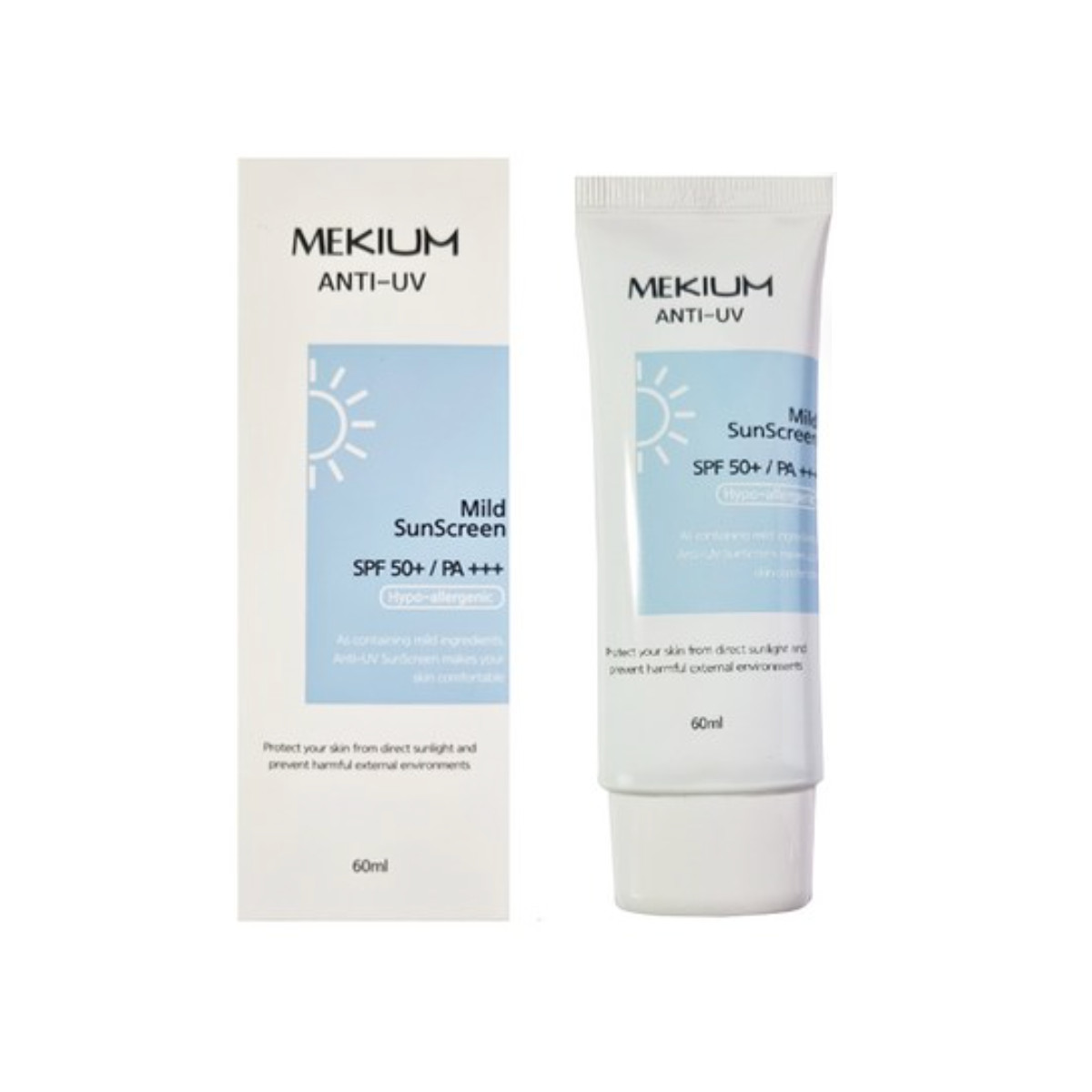 MEKIUM Anti-UV Mild Sunscreen SPF50+ PA+++ 60m Face & Body Moisturizing UV Cream