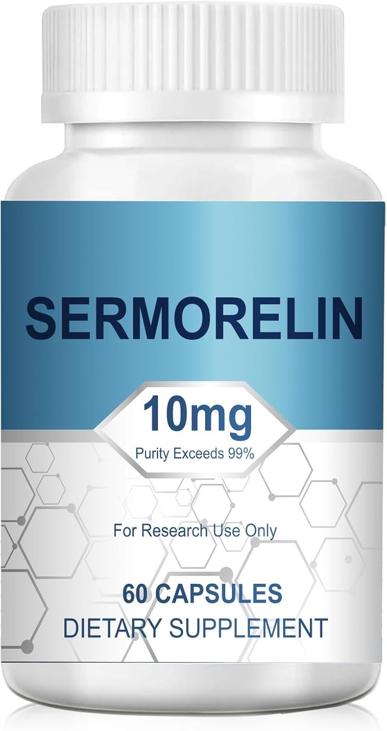 Sermorelin Research Peptide, 10MG Research Grade Capsules, 99% Purity – 60 Cap