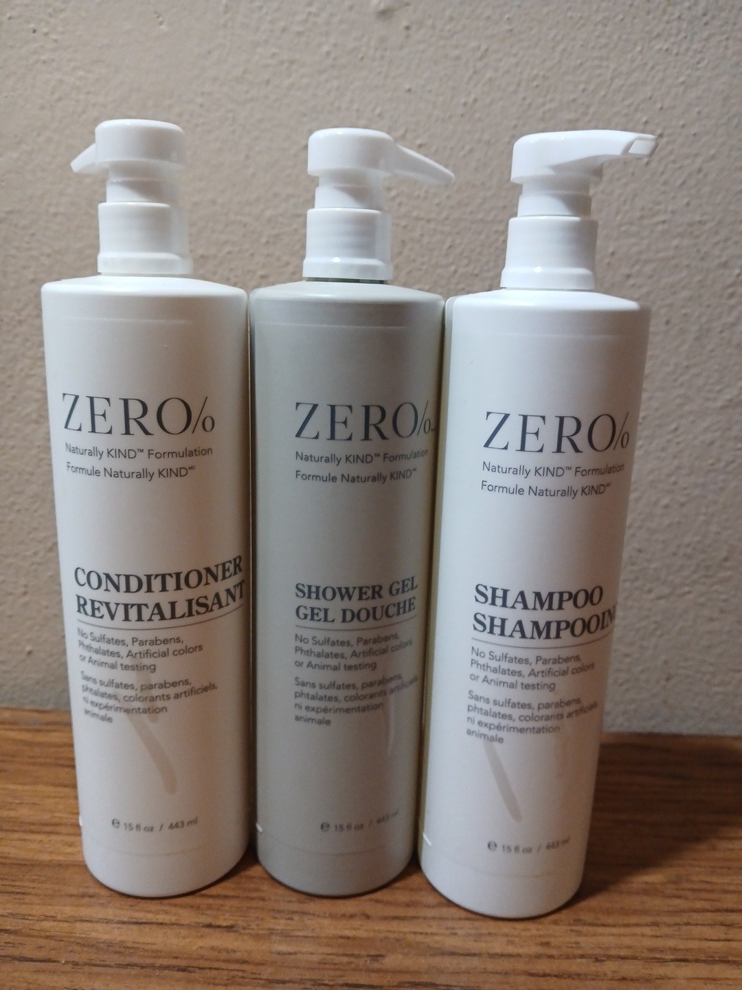 Zero% by Gilchrist & Soames Shampoo, Conditioner & Shower Gel 15oz Brand New
