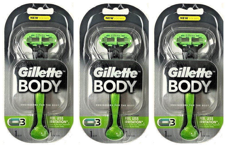 Gillette Body Razor for Men – 3 Blades – Fits Fusion, Proglide, Venus (3 Pack)