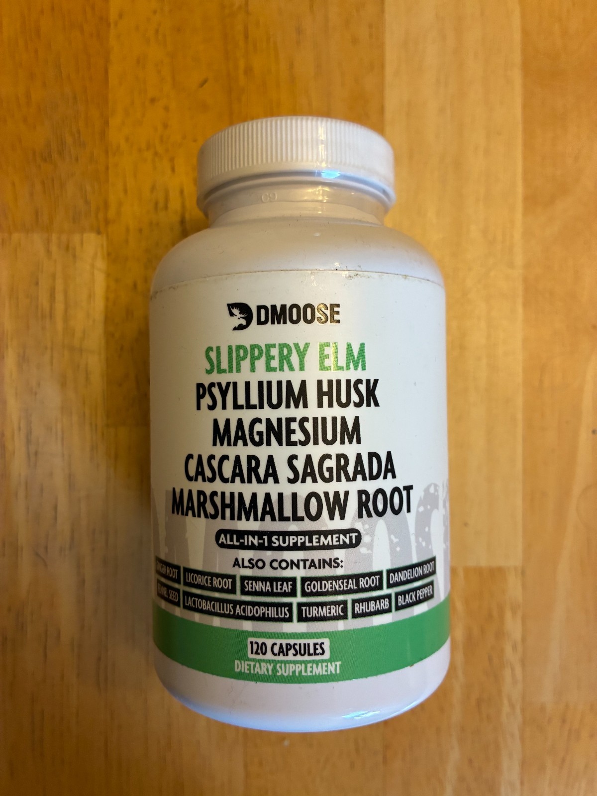 DMoose Slippery Elm Complex – All-in-One Supplement for Gut Wellness, 120 caps