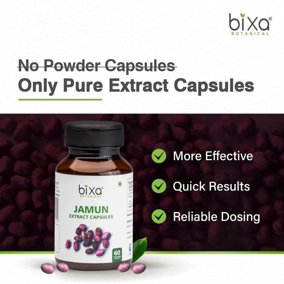 Bixa Botanical Jamun Extract Capsules, 60 Capsules