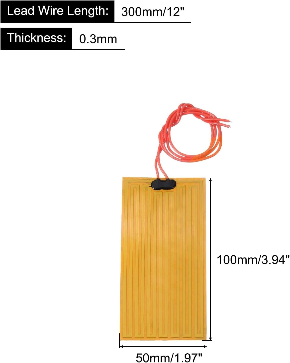 Heater Film Heating Plate, 12V 14W Polyimide Heat Pad, Adhesive PI Heater Ele…