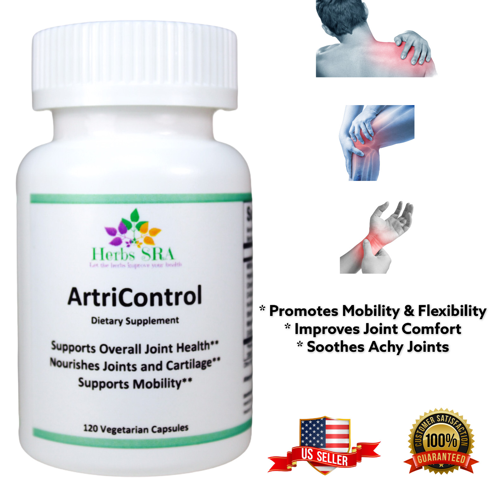ARTHRITIS CONTROL, Osteoarthritis Support, Pain Ease, Natural Anti-Inflammatory.