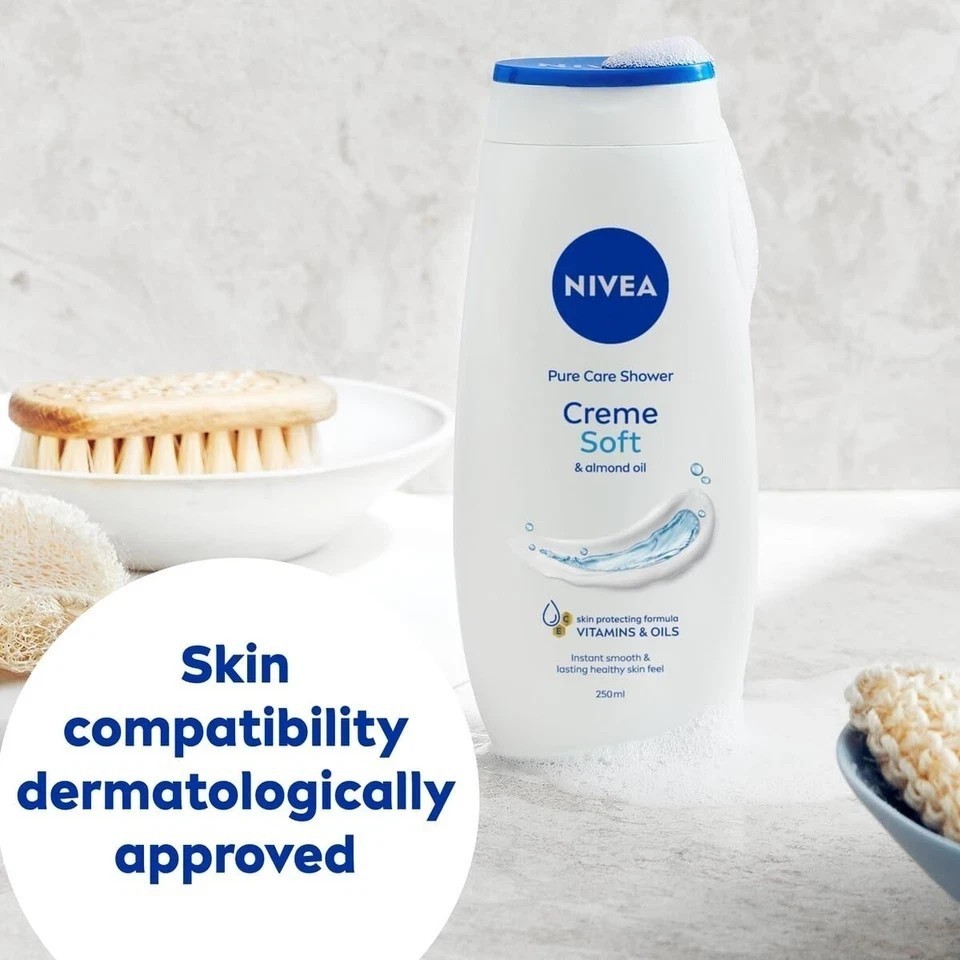 NIVEA Body Wash Crème Soft with Almond Oil and Mild Scent 250 ml Free Shipping