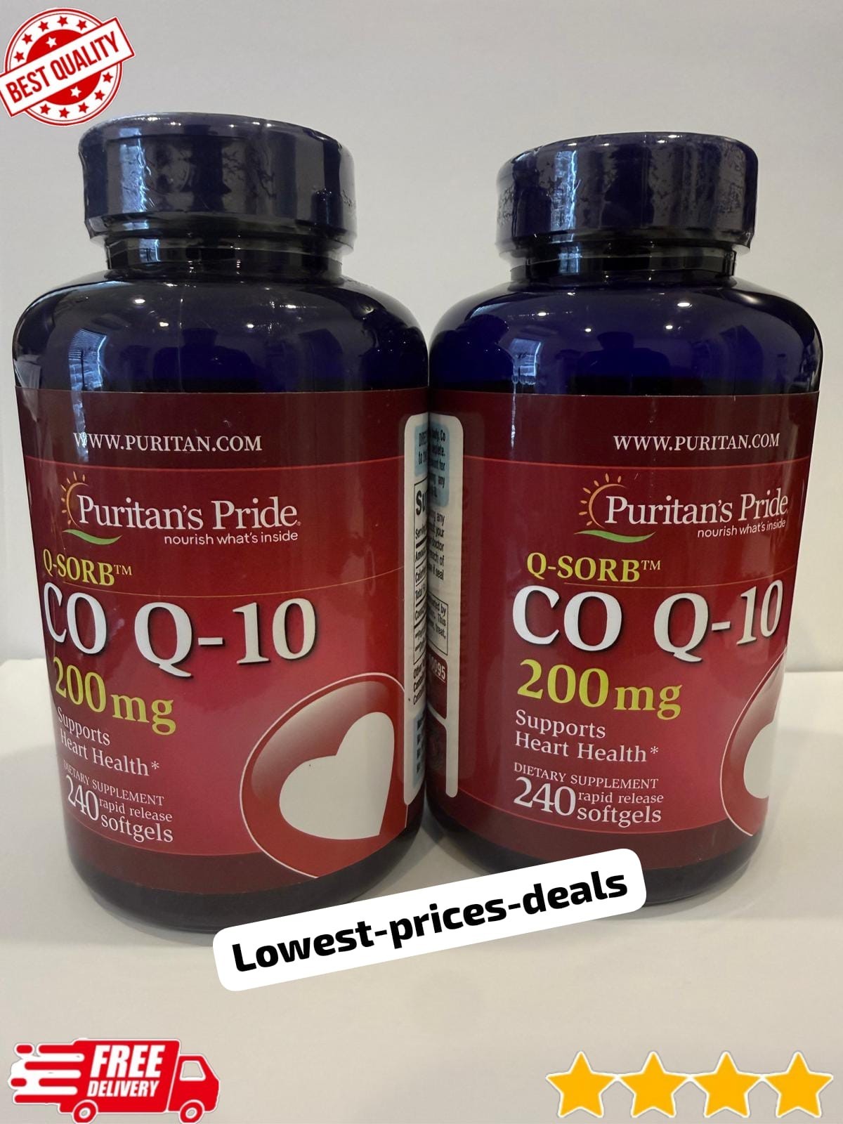 Pack of 2 Puritan’s Pride Q-Sorb Co Q-10 200mg Rapid Release Exp 2028
