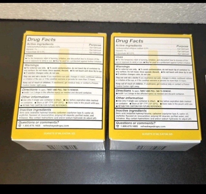 EXP 01/2028! 2 Box 30ct Vials REFRESH OPTIVE MEGA-3 Lubricant Eye Drops
