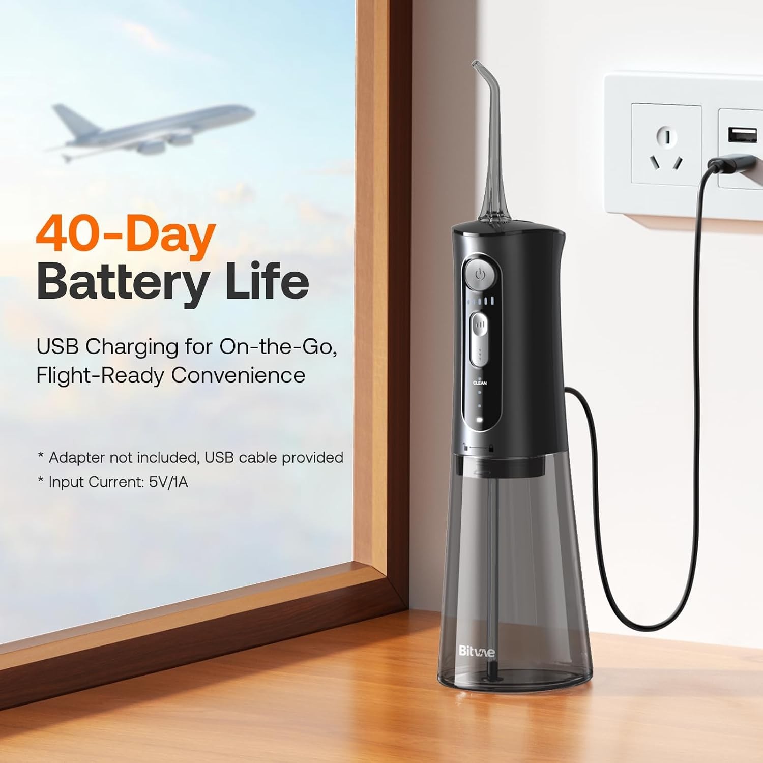 Rechargeable Waterproof Dental Flosser – 6 Tips and 3 Modes for Optimal Cleaning