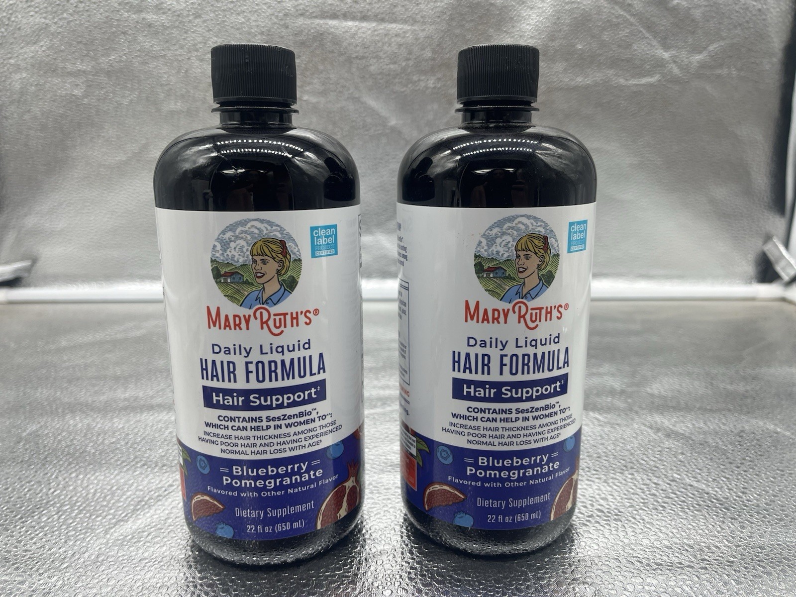 Mary Ruth’s Hair Growth Supplement Hair Support SeaZenBio Blueberry/Pomegranate