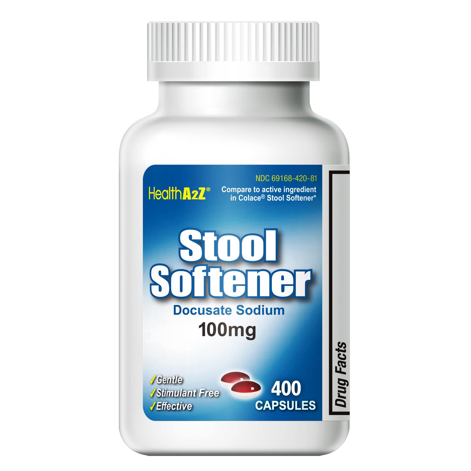 Stool Softener, Docusate Sodium 100mg, Red & White Capsules, Dependable & Stimul