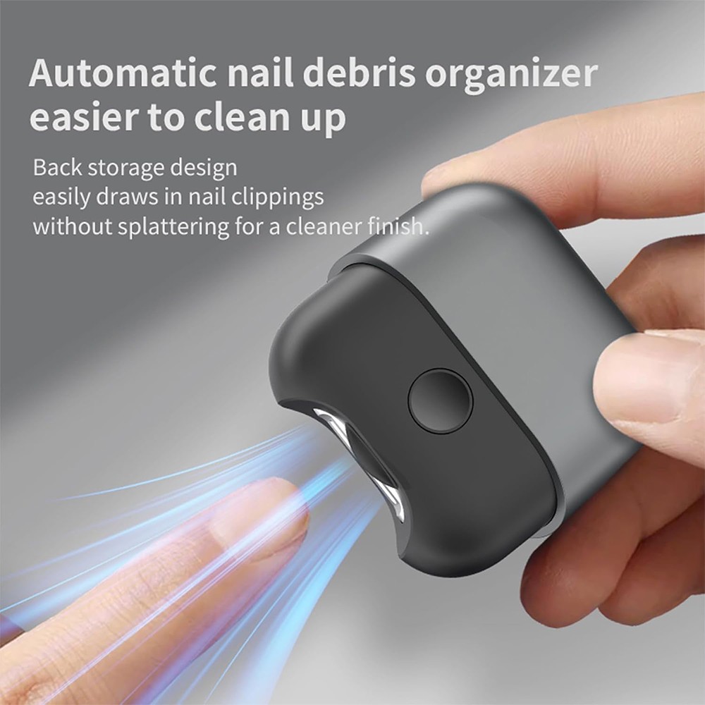 Electric Nail Clipper Cordless USB Rechargeable Nail Trimmer with Light 2 Speed