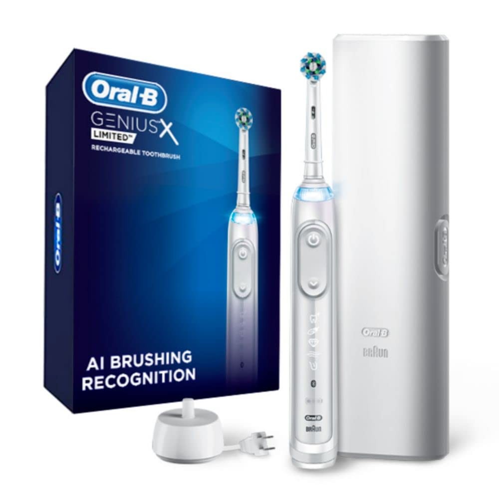 Oral-B Genius X Limited Electric Toothbrush White 6 Settings with Travel Case