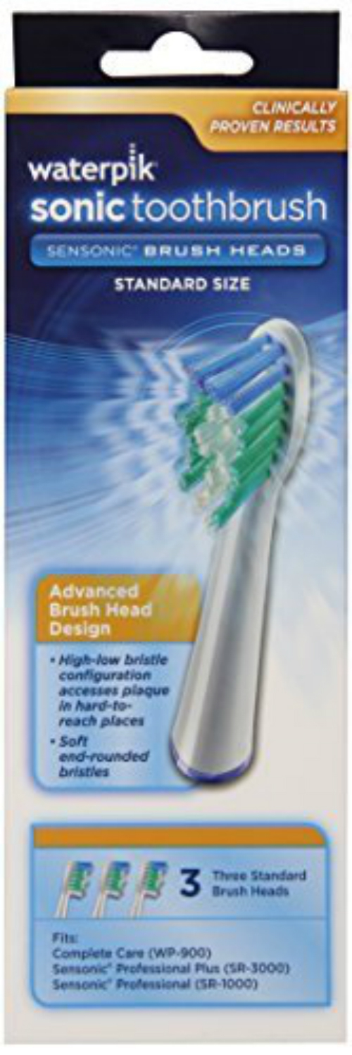 Waterpik Sensonic Toothbrush Standard Brush Heads SRRB-3W 3 count