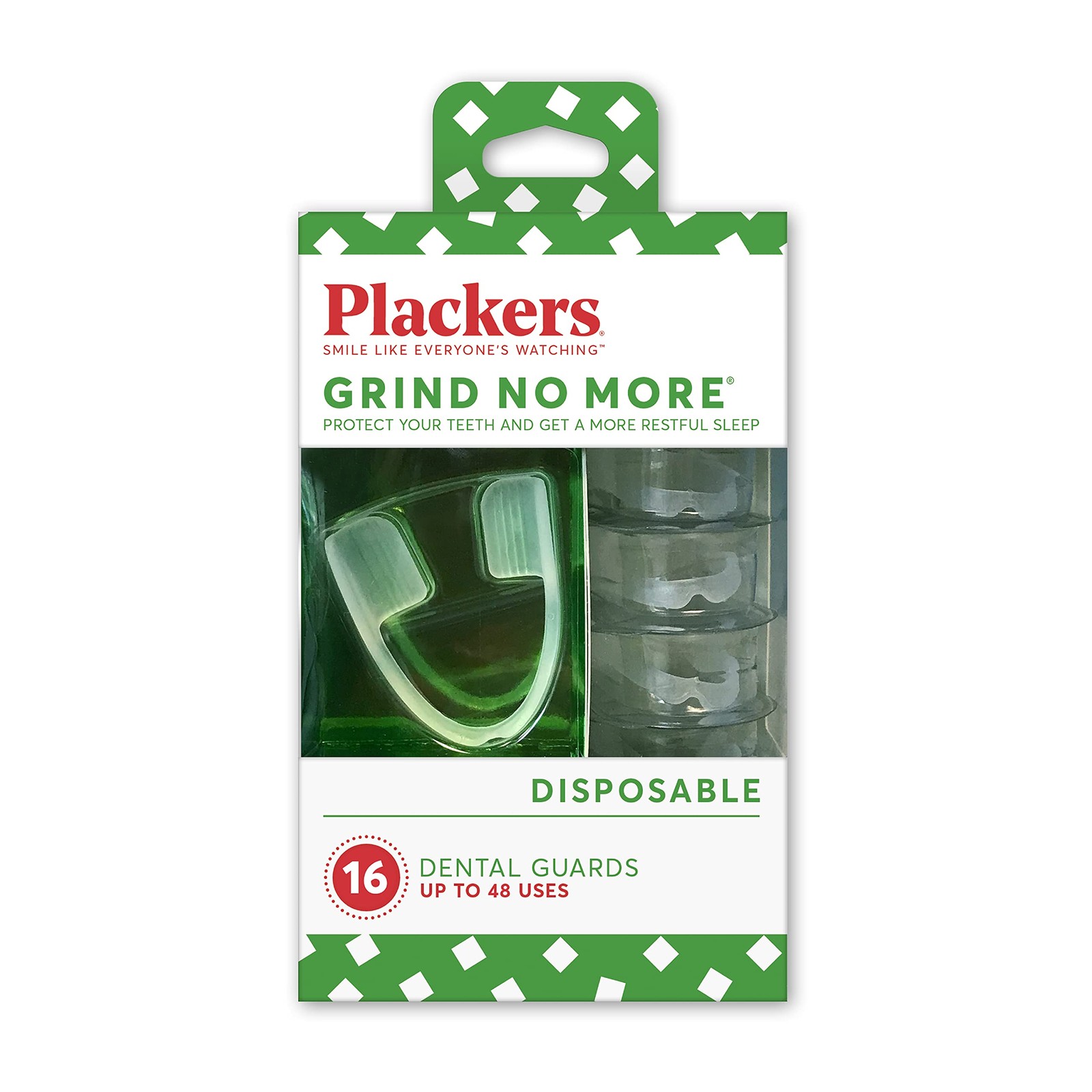 Plackers Grind No More Night Guard Nighttime Protection for Teeth, BPA Free 16ct