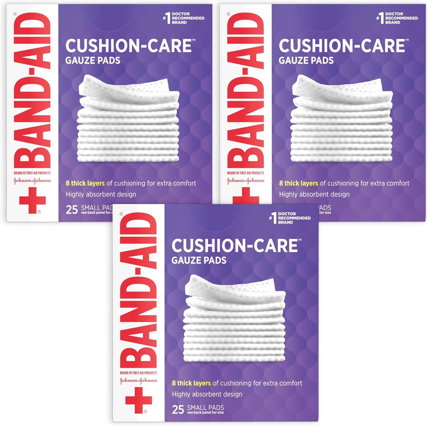 Band-Aid Sterile Square Gauze Pads 4″ x 4″ Non Stick Wound Dressing 125 Count