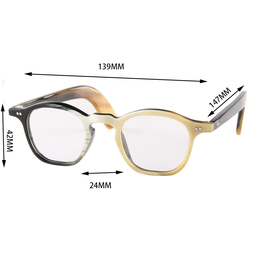 Men Eyewear Vintage Square Unqiue Handmade Horn Reading Glasses Eyeglass Frames