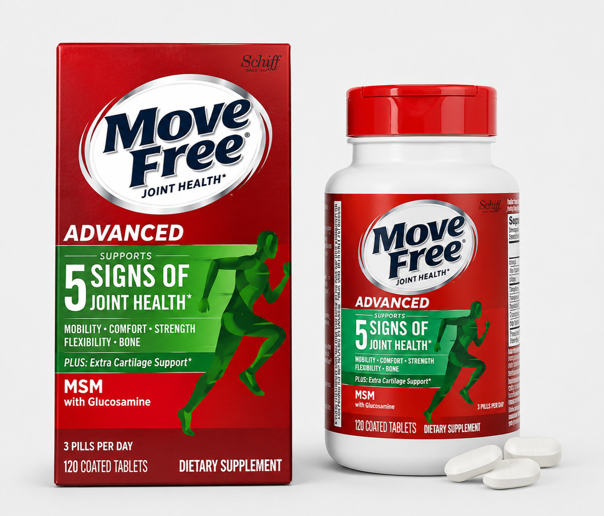 Move Free Advanced Glucosamine Chondroitin Joint Support Supplement- 120 Tablets