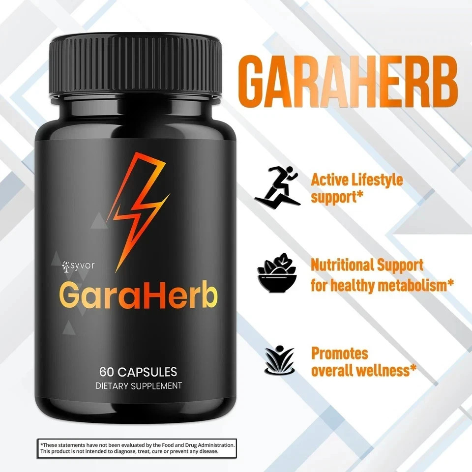 GaraHerb Advanced Energy & Fitness Support Capsules 60 Caps FS | Pack of 3