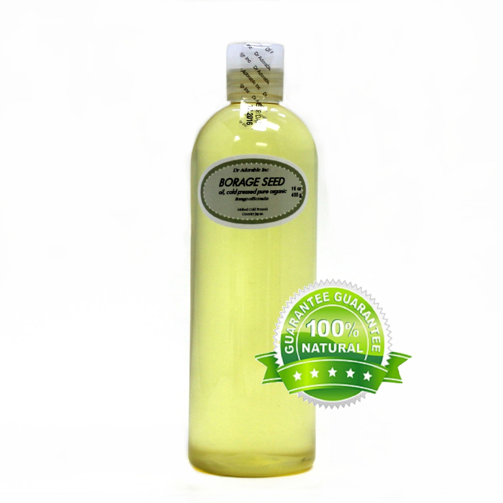 ORGANIC BORAGE SEED OIL COLD PRESSED GLA 20% PURE 2 OZ 4 OZ 8 OZ -UP TO 7 LB