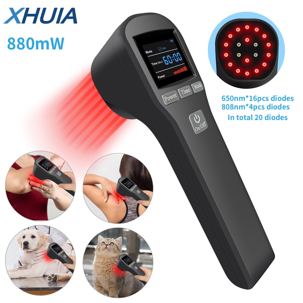 Pain Relief Laser Therapy Device LLLT Physiotherapy for Human Pet 650nm+808nm