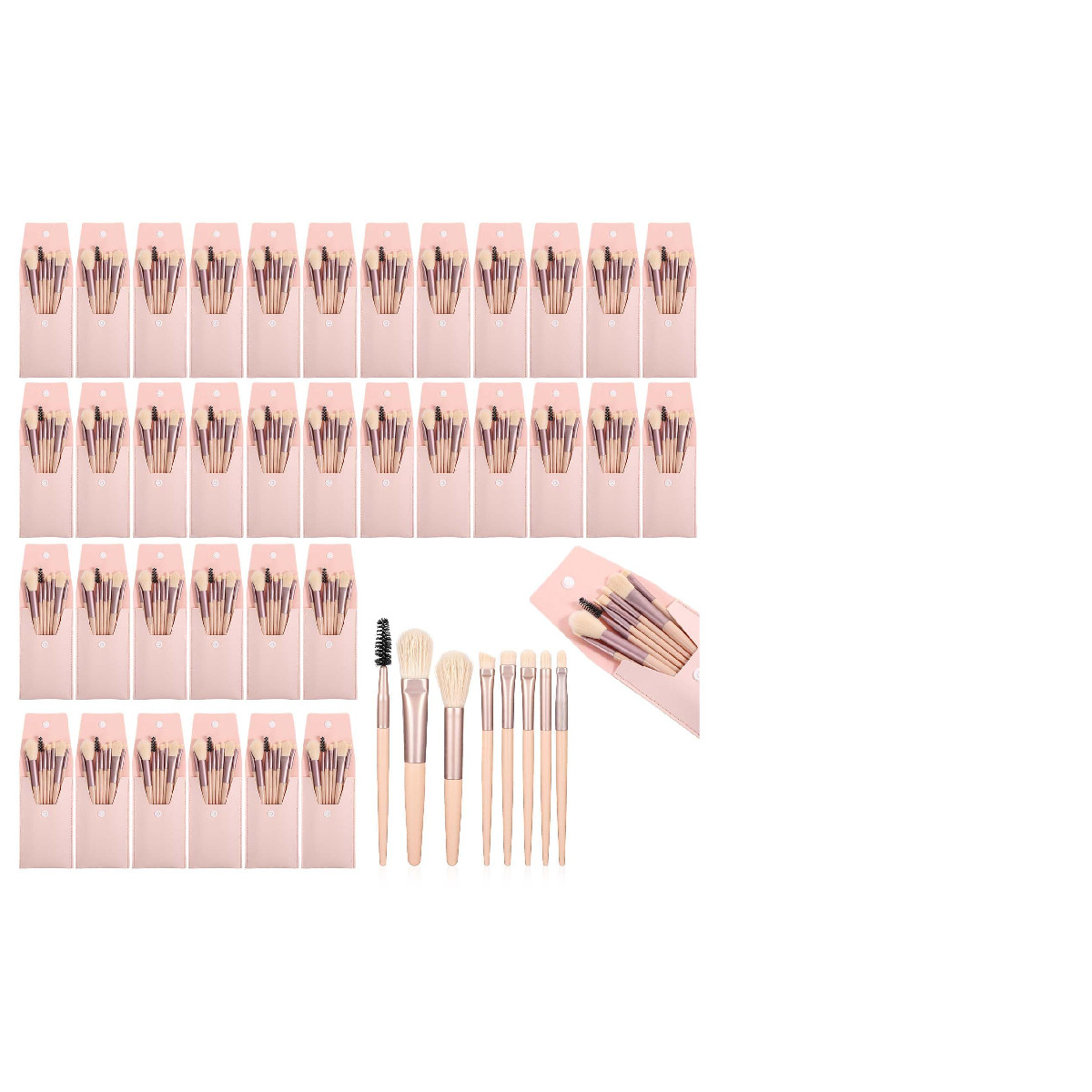 Telooco 36 Sets Travel Size Brushes Set Mini Face Make Up Brushes Gifts For