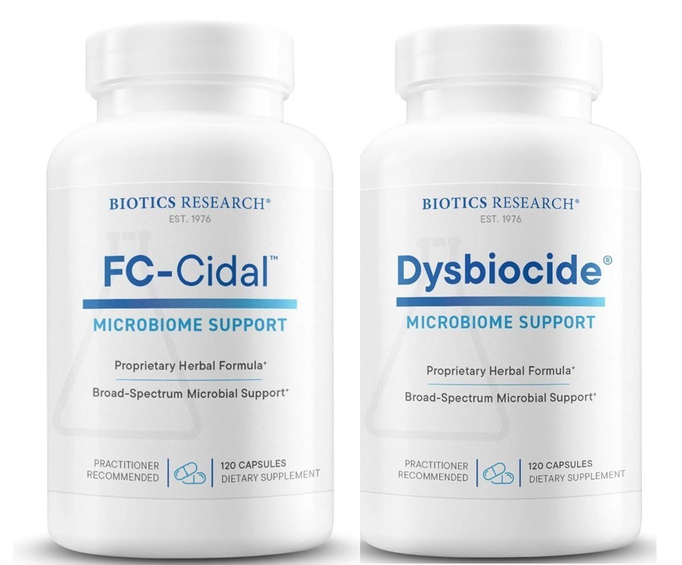 Biotics Research FC-Cidal (120 Caps) + Dysbiocide (120 Caps) bundle (2 bottles)