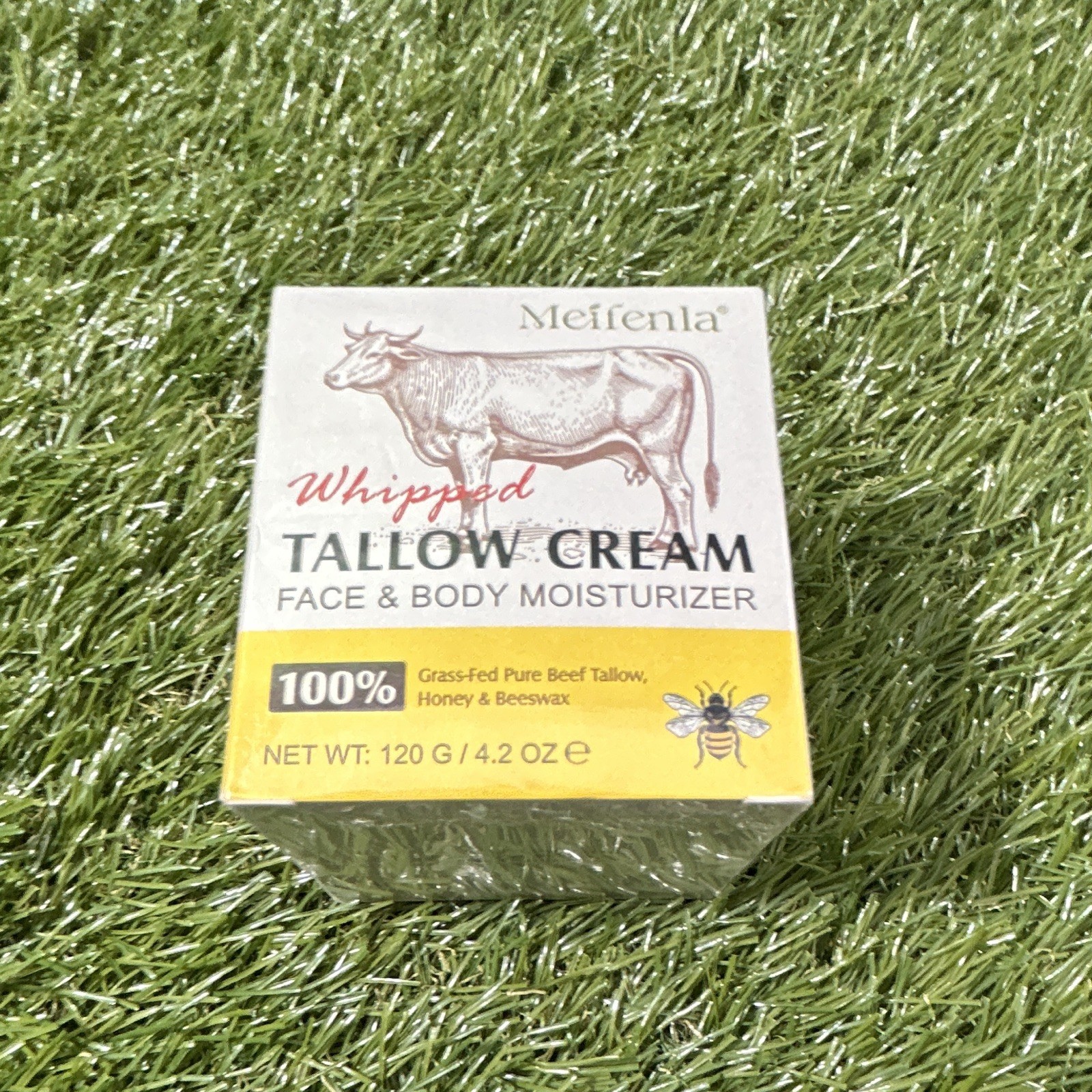 Meifenla Whipped Tallow Cream Face & Body Moisturizer Honey Beeswax 4.2 oz