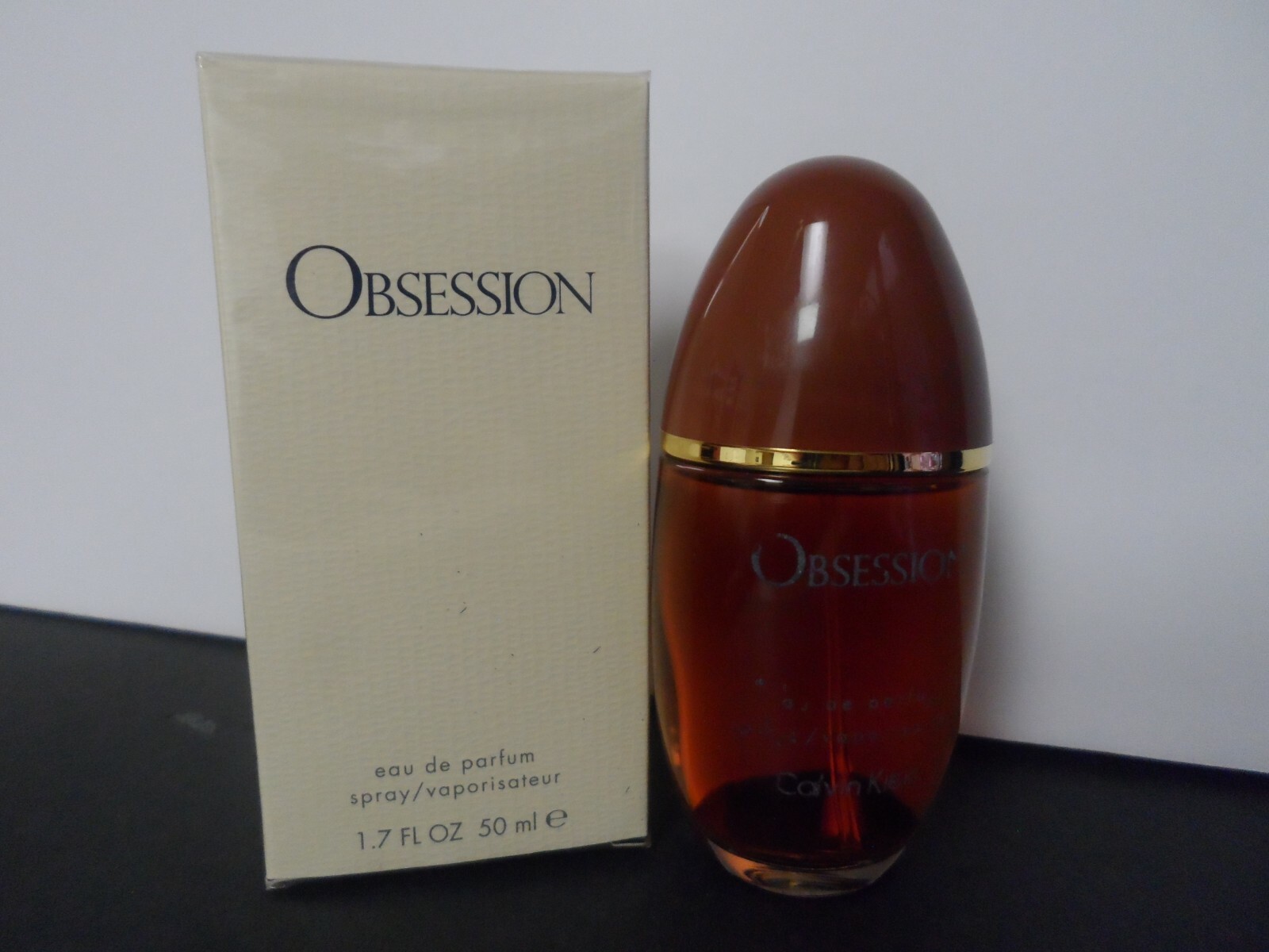 Vintage Obsession Calvin Klein 1.7 oz EDP Spray Sealed Box France Damaged Bottl