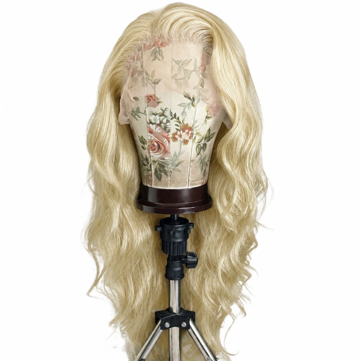 Synthetic Hair Heat Resistant Glue Less Lace Front Wig Long Wavy Blonde Layered
