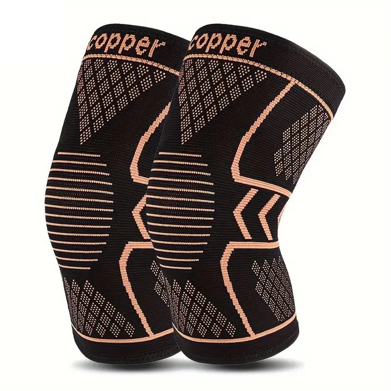 2Pack Copper Knee Braces Compression Sleeves Support for Arthritis Men & Women